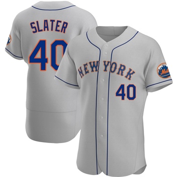 Authentic Austin Slater Men's New York Mets Gray Road Jersey