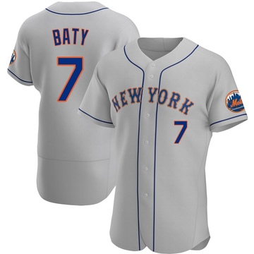 Authentic Brett Baty Men's New York Mets Gray Road Jersey