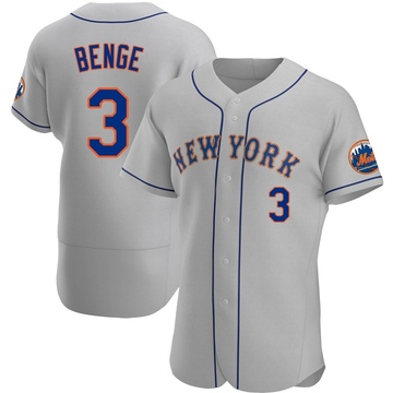 Authentic Carson Benge Men's New York Mets Gray Road Jersey