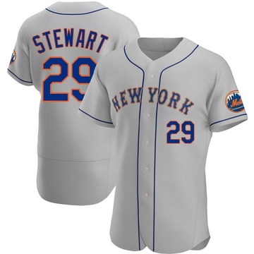 Authentic DJ Stewart Men's New York Mets Gray Road Jersey