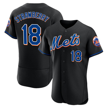 Authentic Darryl Strawberry Men's New York Mets Black 2022 Alternate Jersey
