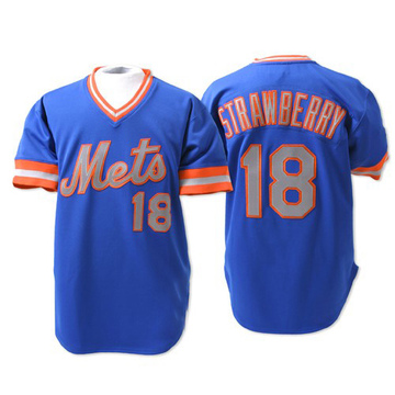 Authentic Darryl Strawberry Men's New York Mets Blue Throwback Jersey