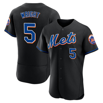 Authentic David Wright Men's New York Mets Black 2022 Alternate Jersey