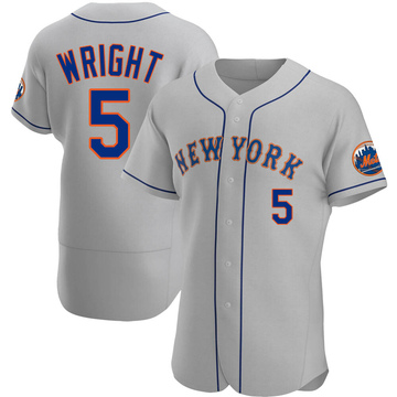 Authentic David Wright Men's New York Mets Gray Road Jersey