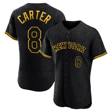 Authentic Gary Carter Men's New York Mets Black Snake Skin City Jersey