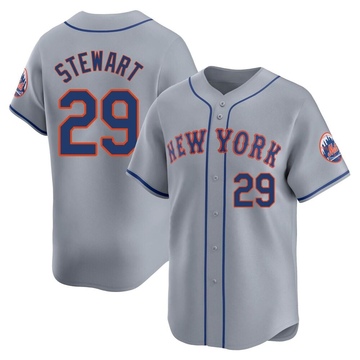 Limited DJ Stewart Men's New York Mets Gray Away Jersey