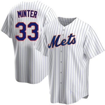Replica A.J. Minter Men's New York Mets White Home Jersey