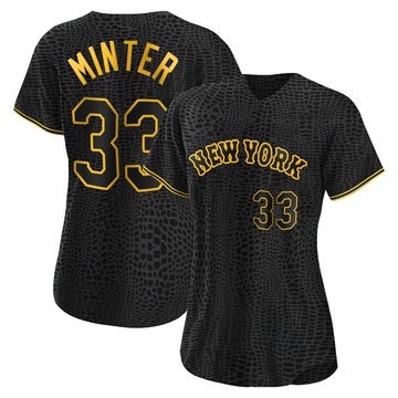 Replica A.J. Minter Women's New York Mets Black Snake Skin City Jersey