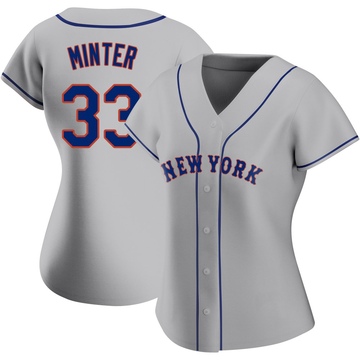 Replica A.J. Minter Women's New York Mets Gray Road Jersey