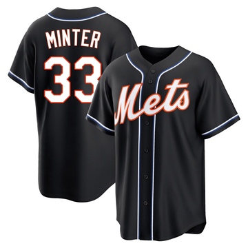 Replica A.J. Minter Youth New York Mets Black Fashion Out Jersey