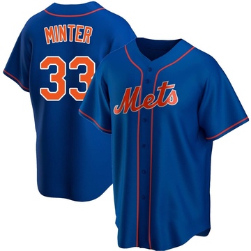 Replica A.J. Minter Youth New York Mets Royal Alternate Jersey