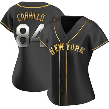 Replica Alejandro Carrillo Women's New York Mets Black Golden Alternate Jersey
