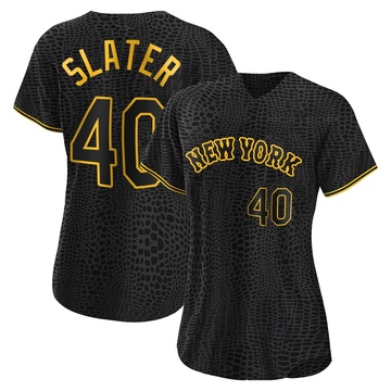 Replica Austin Slater Women's New York Mets Black Snake Skin City Jersey