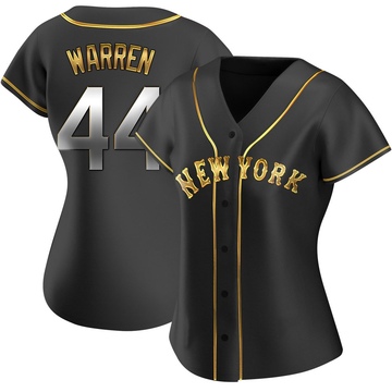 Replica Austin Warren Women's New York Mets Black Golden Alternate Jersey