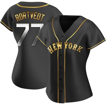 Replica Ben Rortvedt Women's New York Mets Black Golden Alternate Jersey