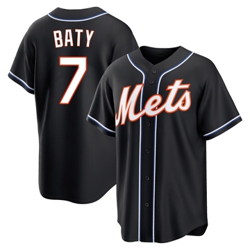 Replica Brett Baty Men's New York Mets Black Fashion Out Jersey