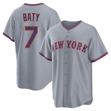 Replica Brett Baty Men's New York Mets Gray Away 2.0 Jersey