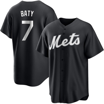 Replica Brett Baty Men's New York Mets White Black/ Jersey