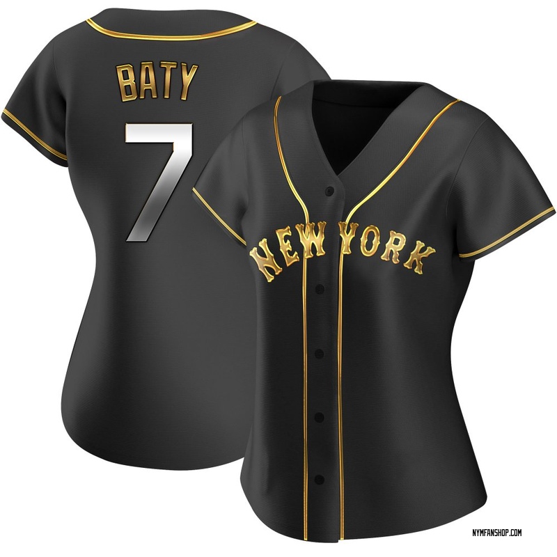Replica Brett Baty Women's New York Mets Black Golden Alternate Jersey