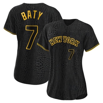 Replica Brett Baty Women's New York Mets Black Snake Skin City Jersey