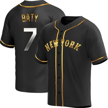 Replica Brett Baty Youth New York Mets Black Golden Alternate Jersey