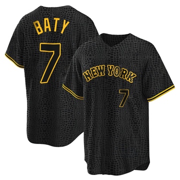 Replica Brett Baty Youth New York Mets Black Snake Skin City Jersey