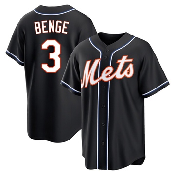 Replica Carson Benge Men's New York Mets Black Fashion Out Jersey