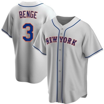 Replica Carson Benge Men's New York Mets Gray Road Jersey
