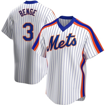 Replica Carson Benge Men's New York Mets White Home Cooperstown Collection Jersey