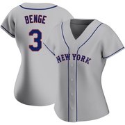 Replica Carson Benge Women's New York Mets Gray Road Jersey
