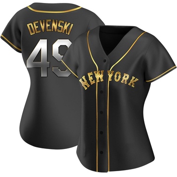 Replica Chris Devenski Women's New York Mets Black Golden Alternate Jersey