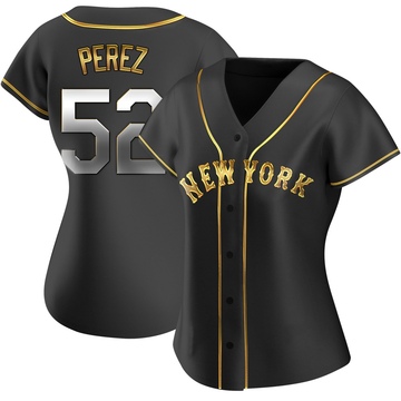 Replica Cionel Perez Women's New York Mets Black Golden Alternate Jersey