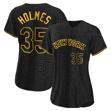 Replica Clay Holmes Women's New York Mets Black Snake Skin City Jersey