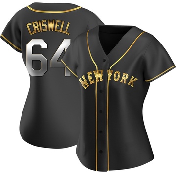Replica Cooper Criswell Women's New York Mets Black Golden Alternate Jersey