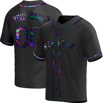 Replica Custom Youth New York Mets Black Holographic Alternate Jersey