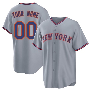 Replica Custom Youth New York Mets Gray Away 2.0 Jersey