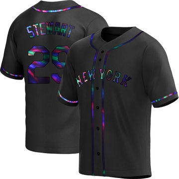 Replica DJ Stewart Youth New York Mets Black Holographic Alternate Jersey