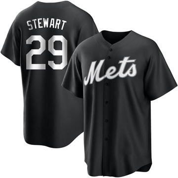 Replica DJ Stewart Youth New York Mets White Black/ Jersey