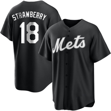 Replica Darryl Strawberry Men's New York Mets White Black/ Jersey