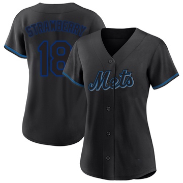 Replica Darryl Strawberry Women's New York Mets Black Fashion Jersey