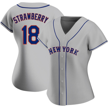 Replica Darryl Strawberry Women's New York Mets Gray Road Jersey