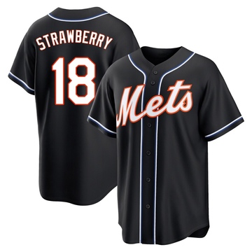Replica Darryl Strawberry Youth New York Mets Black Fashion Out Jersey