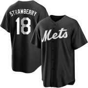 Replica Darryl Strawberry Youth New York Mets White Black/ Jersey