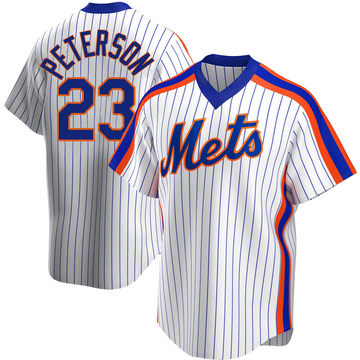 Replica David Peterson Men's New York Mets White Home Cooperstown Collection Jersey