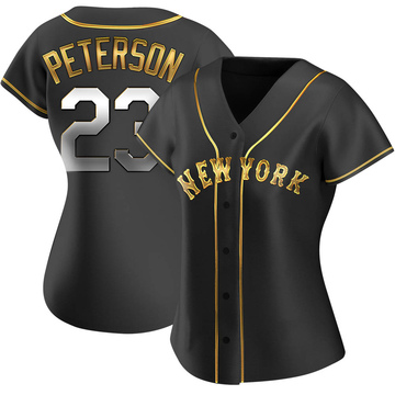 Replica David Peterson Women's New York Mets Black Golden Alternate Jersey