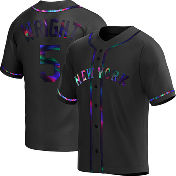 Replica David Wright Youth New York Mets Black Holographic Alternate Jersey