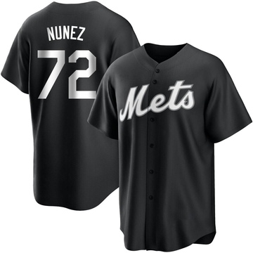 Replica Dedniel Nunez Men's New York Mets White Black/ Jersey