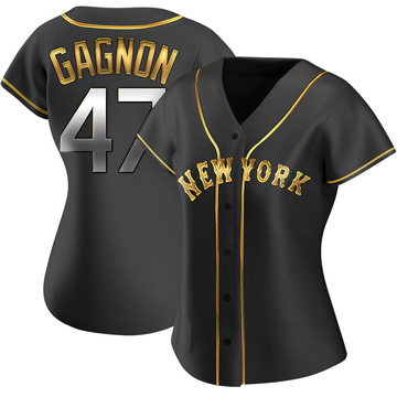 Replica Drew Gagnon Women's New York Mets Black Golden Alternate Jersey