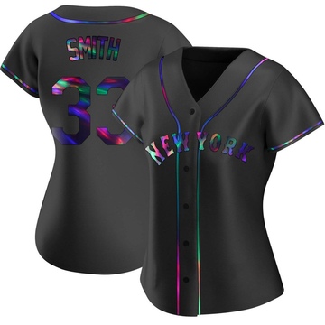 Replica Drew Smith Women's New York Mets Black Holographic Alternate Jersey