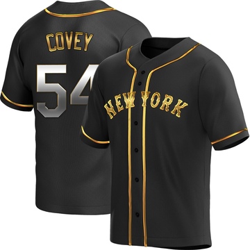 Replica Dylan Covey Youth New York Mets Black Golden Alternate Jersey